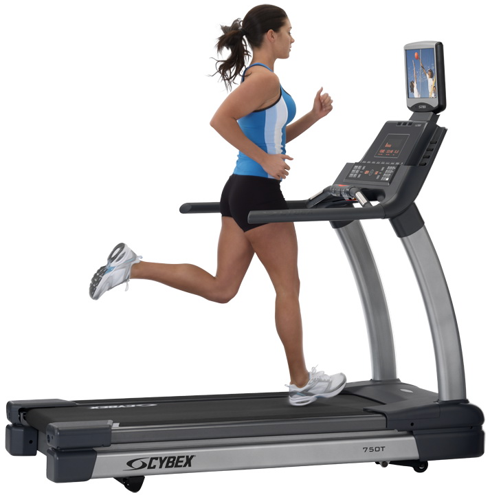 Девушка на беговой дорожке