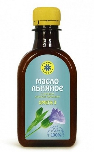 Льняное масло в бутылке