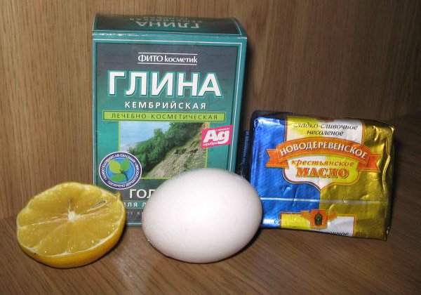 Ингредиенты для приготовления маски для волос с глиной