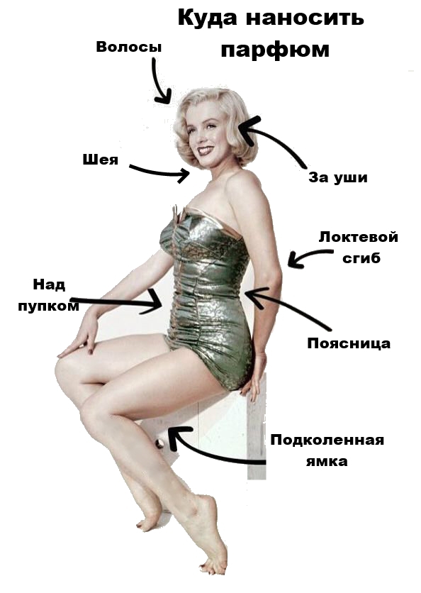 Области для нанесения духов