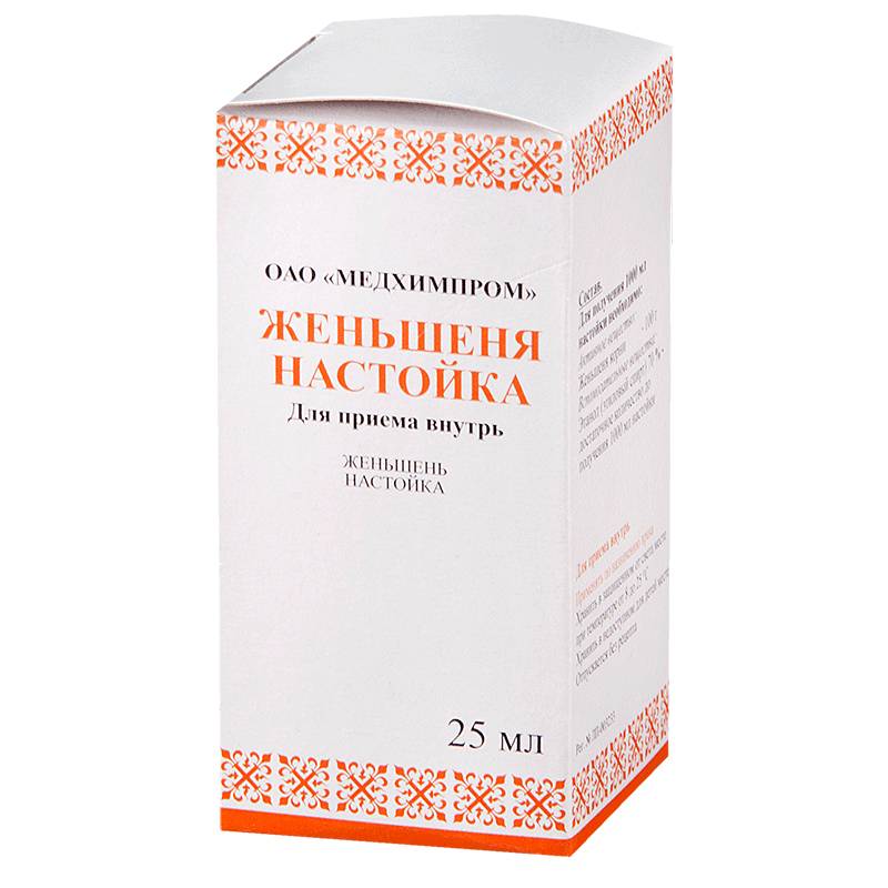 Упаковка настойки женьшеня