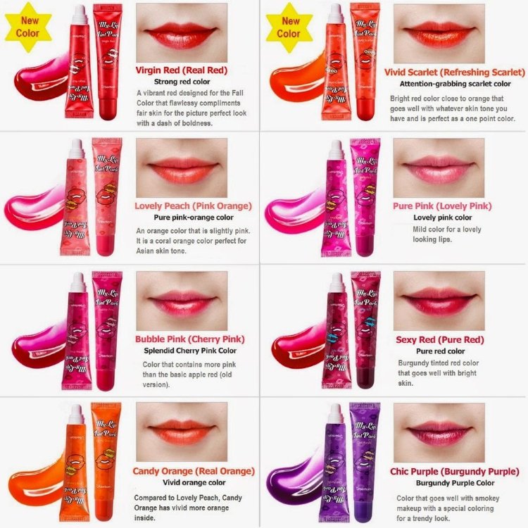 Палитра оттенков тинта Oops My Lip Tint Pack от Berrisom