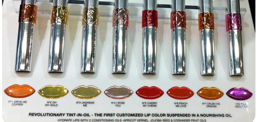 Палитра оттенков тинта Beauté Volupté Tint-in-Oil от Yves Saint Laurent