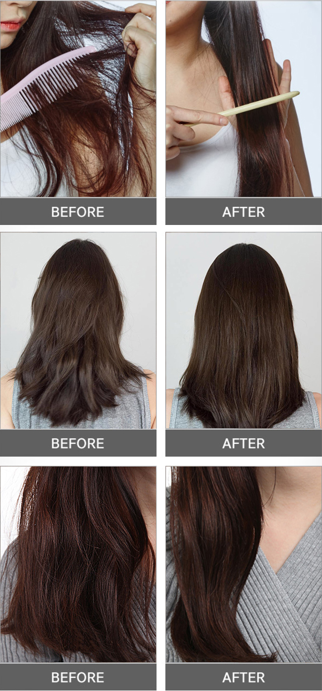 Результат применения филлера Eyenlip Professional Hair Ampoule Lulu
