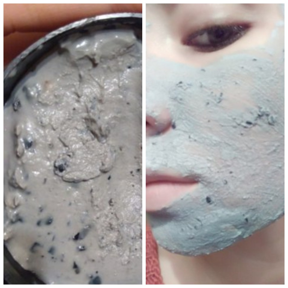 Маска «Скорая помощь» от LUSH в баночке и на коже девушки