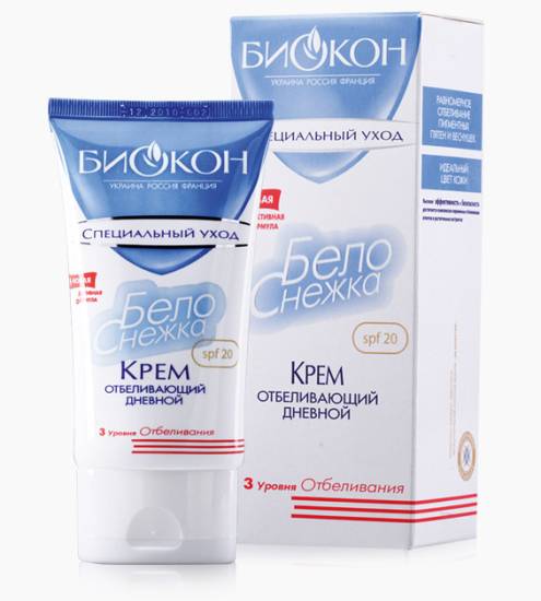 Крем отбеливающий дневной Белоснежка SPF 20 от Биокон