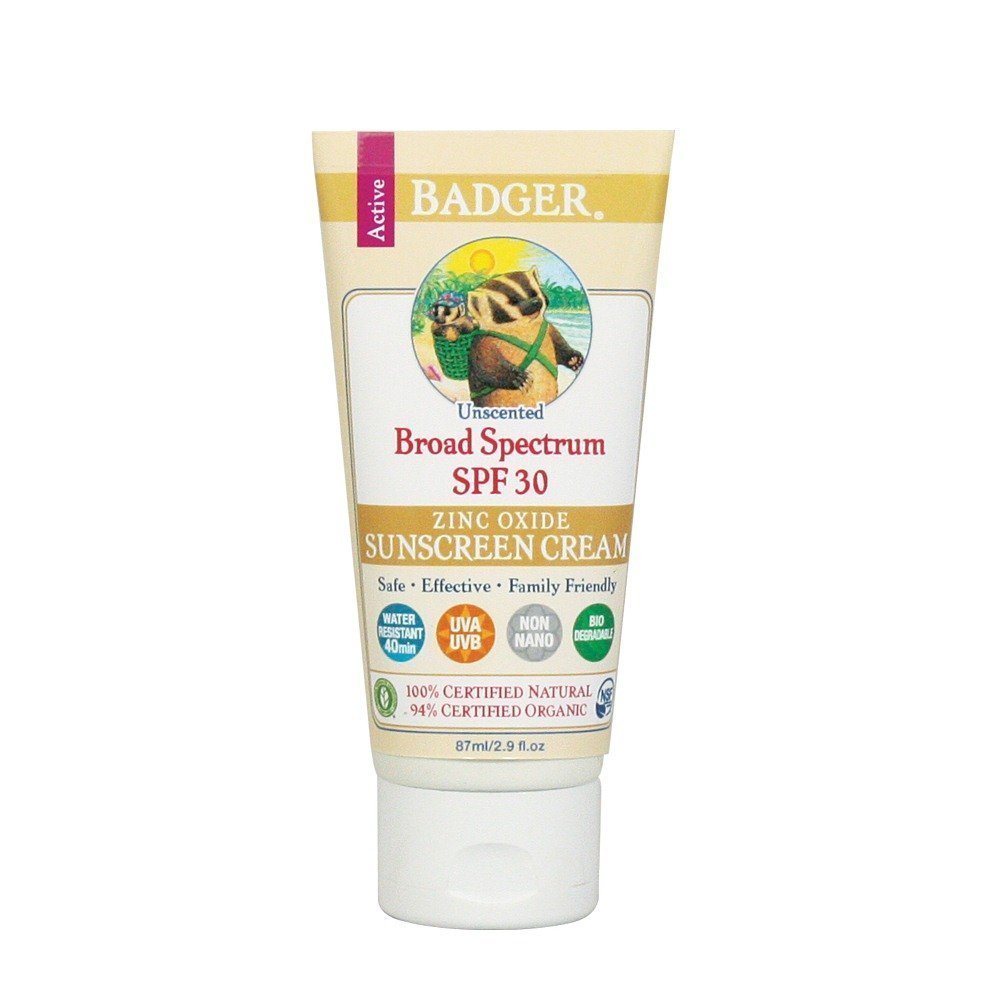 Badger Company, Zinc Oxide Sunscreen Cream, SPF 30