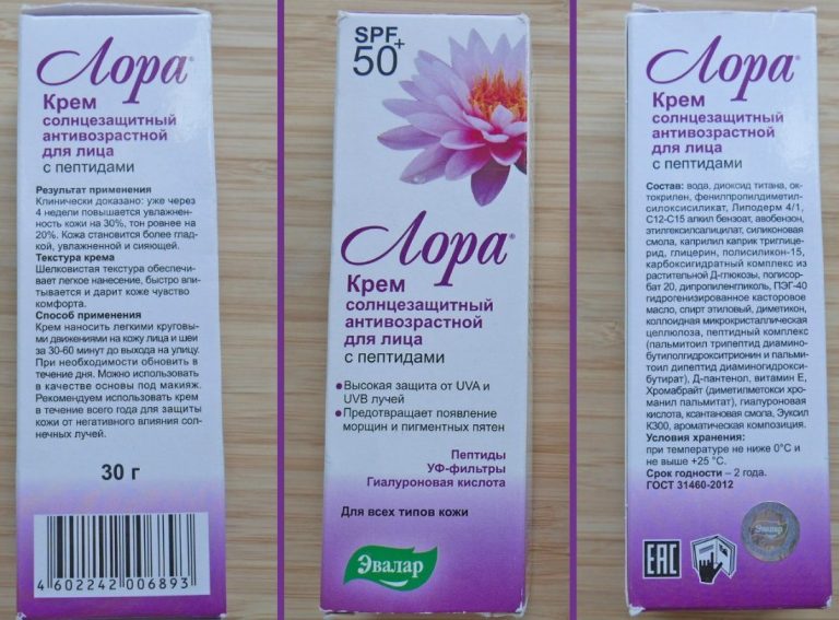 Упаковка омолаживающего крема Лора