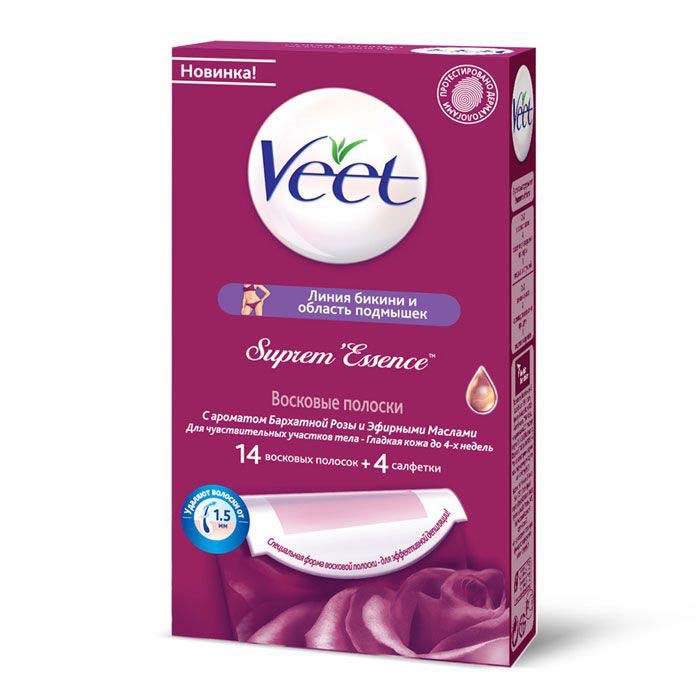 Восковые полоски для бикини и подмышек от Veet